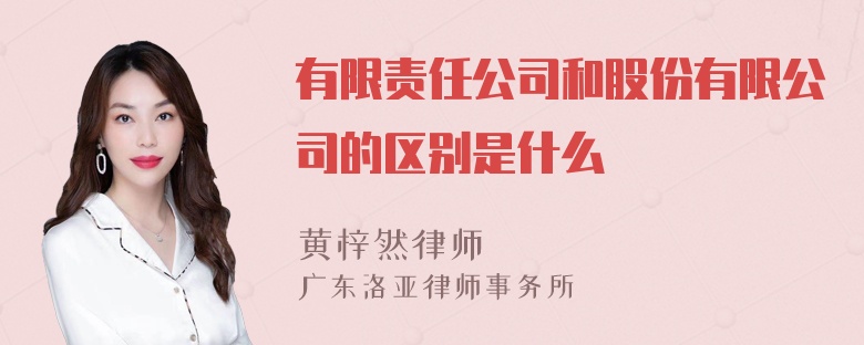 有限责任公司和股份有限公司的区别是什么