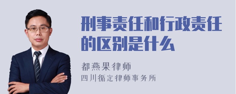 刑事责任和行政责任的区别是什么