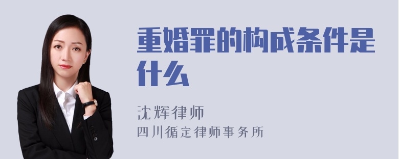 重婚罪的构成条件是什么