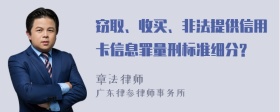 窃取、收买、非法提供信用卡信息罪量刑标准细分?