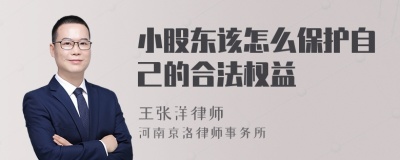 小股东该怎么保护自己的合法权益