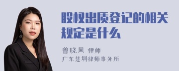 股权出质登记的相关规定是什么