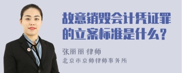 故意销毁会计凭证罪的立案标准是什么？