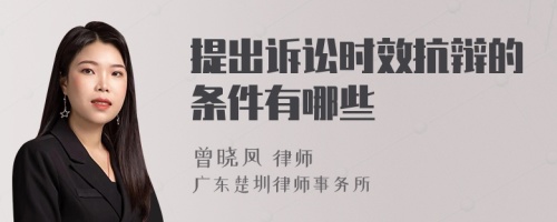 提出诉讼时效抗辩的条件有哪些