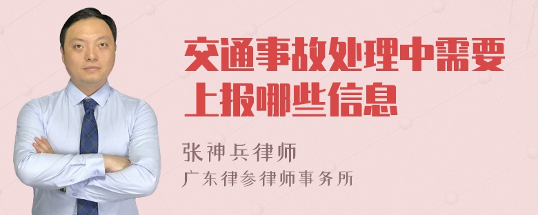 交通事故处理中需要上报哪些信息