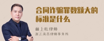 合同诈骗罪数额大的标准是什么