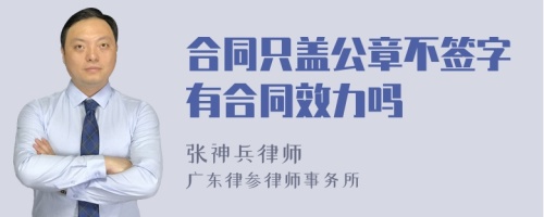 合同只盖公章不签字有合同效力吗