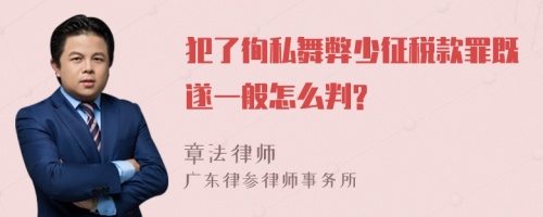 犯了徇私舞弊少征税款罪既遂一般怎么判?