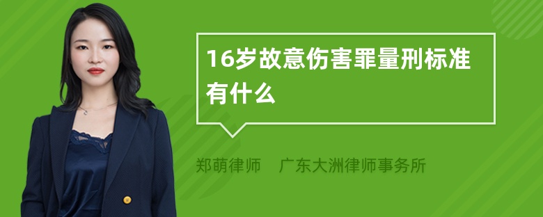 16岁故意伤害罪量刑标准有什么