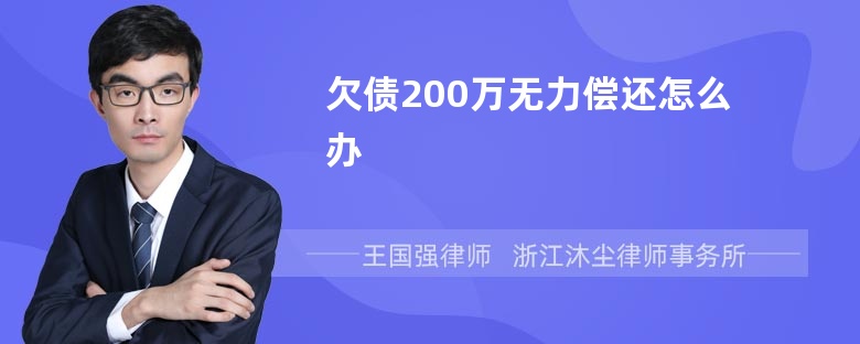 欠债200万无力偿还怎么办