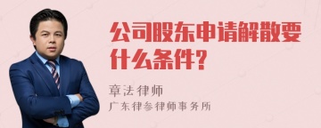 公司股东申请解散要什么条件?