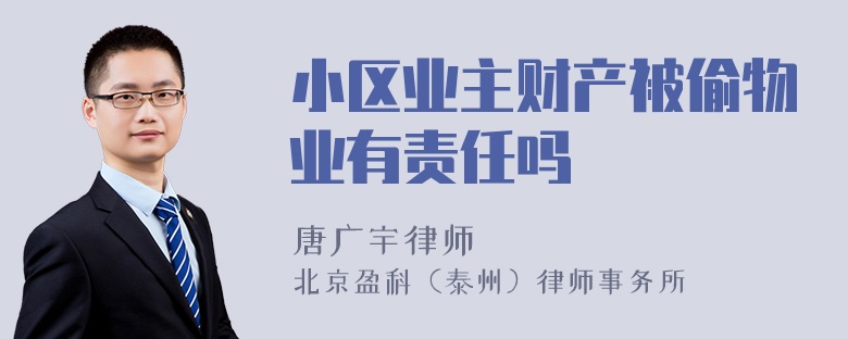 小区业主财产被偷物业有责任吗