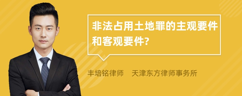 非法占用土地罪的主观要件和客观要件?