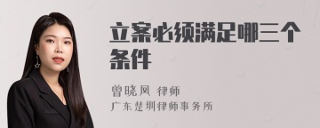 立案必须满足哪三个条件