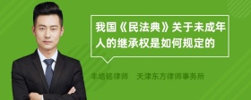 我国《民法典》关于未成年人的继承权是如何规定的