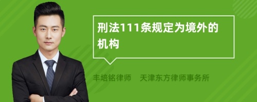 刑法111条规定为境外的机构