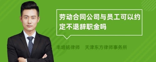 劳动合同公司与员工可以约定不退辞职金吗