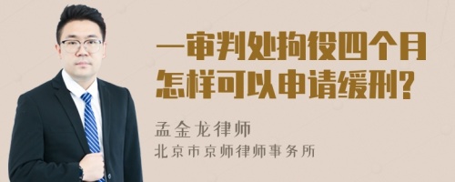 一审判处拘役四个月怎样可以申请缓刑?