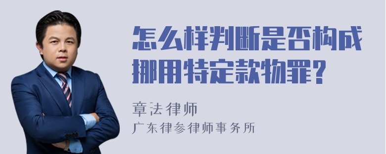 怎么样判断是否构成挪用特定款物罪?