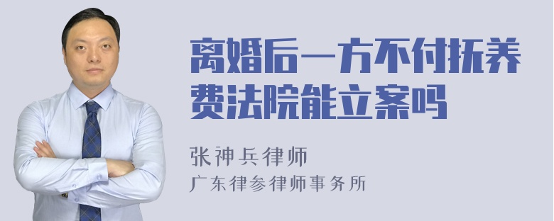 离婚后一方不付抚养费法院能立案吗