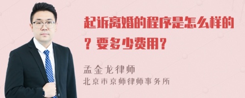 起诉离婚的程序是怎么样的？要多少费用？