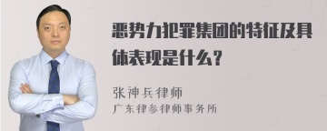 恶势力犯罪集团的特征及具体表现是什么？