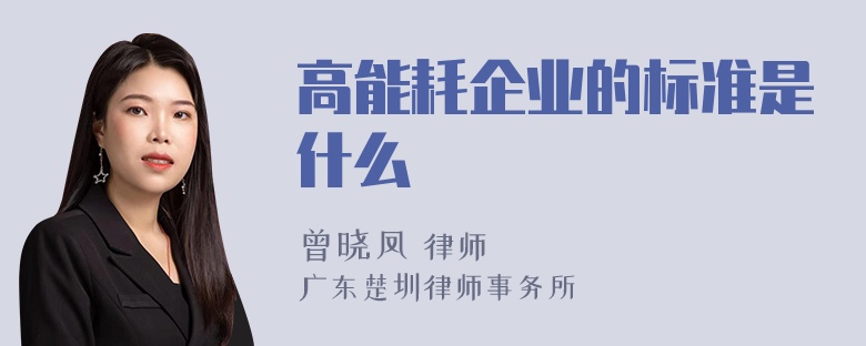 高能耗企业的标准是什么