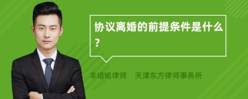 协议离婚的前提条件是什么？