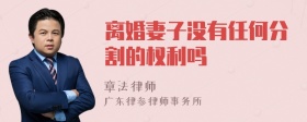 离婚妻子没有任何分割的权利吗