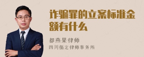 诈骗罪的立案标准金额有什么