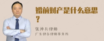 婚前财产是什么意思？