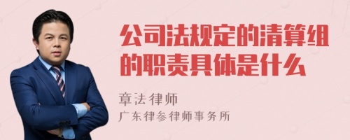 公司法规定的清算组的职责具体是什么