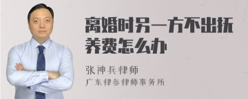 离婚时另一方不出抚养费怎么办