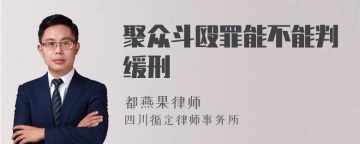 聚众斗殴罪能不能判缓刑