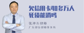 欠信用卡40多万人死债能消吗