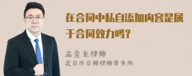 在合同中私自添加内容是属于合同效力吗？