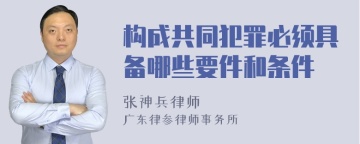 构成共同犯罪必须具备哪些要件和条件