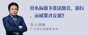 什么标准下非法集会、游行、示威罪才立案?