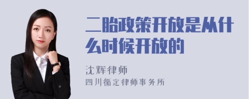 二胎政策开放是从什么时候开放的