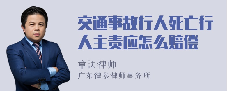 交通事故行人死亡行人主责应怎么赔偿