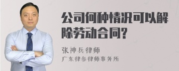 公司何种情况可以解除劳动合同?