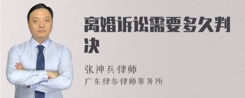 离婚诉讼需要多久判决