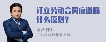 订立劳动合同应遵循什么原则？