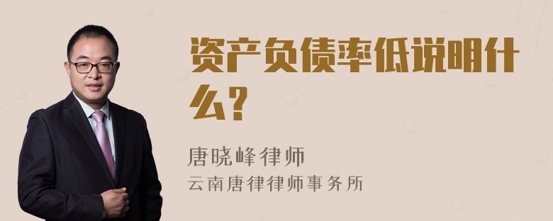 资产负债率低说明什么？