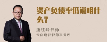 资产负债率低说明什么？