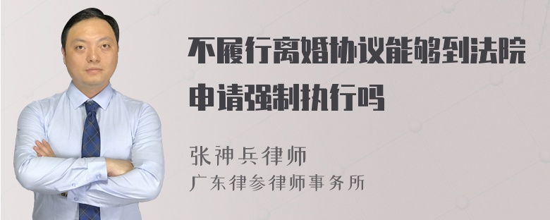 不履行离婚协议能够到法院申请强制执行吗