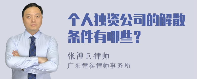 个人独资公司的解散条件有哪些？