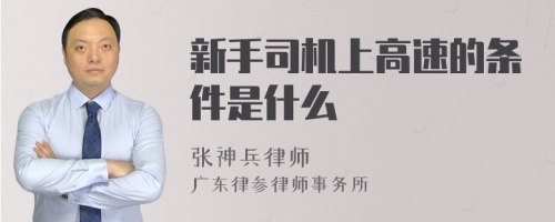 新手司机上高速的条件是什么