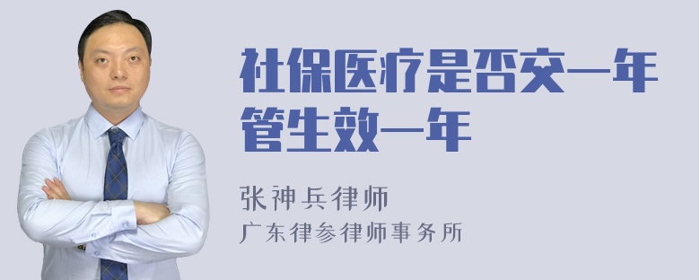 社保医疗是否交一年管生效一年