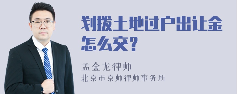 划拨土地过户出让金怎么交？